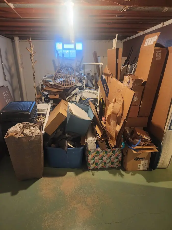 Roll-off dumpster container at job site for 6 Yard Dumpster Rental in Eagan